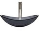 preview thumbnail 1 of 6, Eden Bath Dark Gray Canoe Glass Vessel Sink
