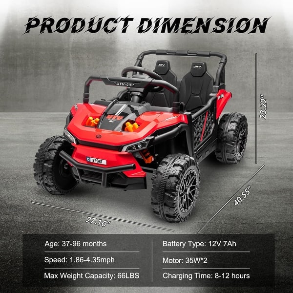 dimension image slide 3 of 4, 12V Electric UTV Car Ride on Truck