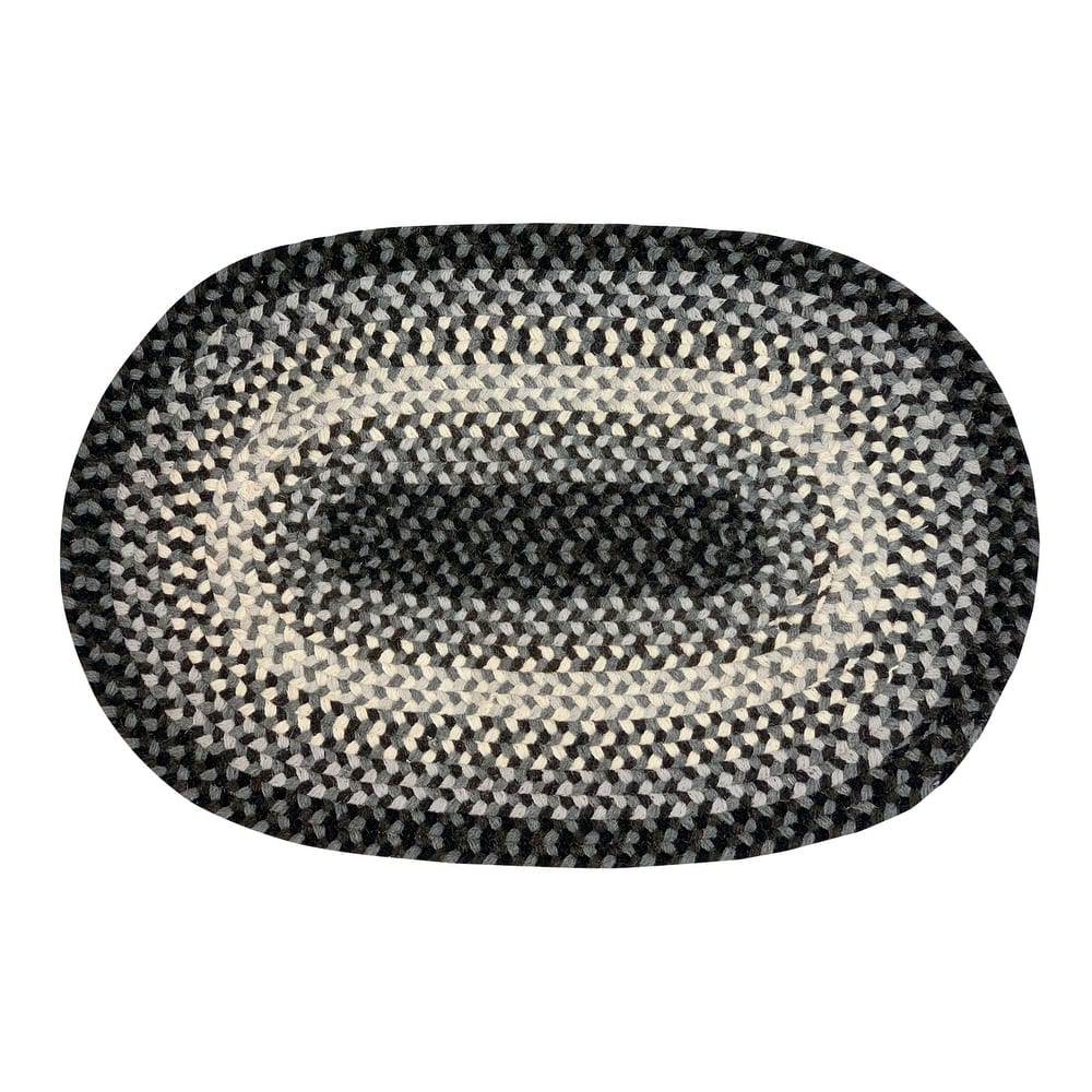 Better Trends Woodbridge Braid 100% Wool Stain Resistant, Double Sided Reversible Oval Indoor Area Utility Rug