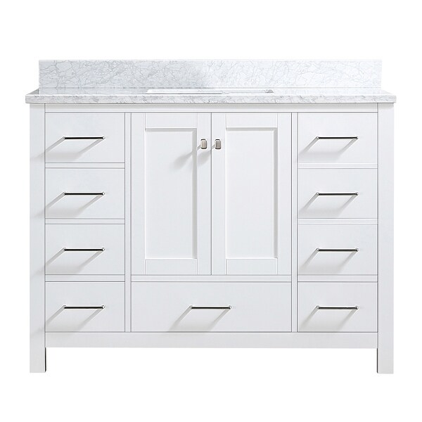 48 in. W x 22 in. D x 35.4 in. H Bath Vanity in White with White