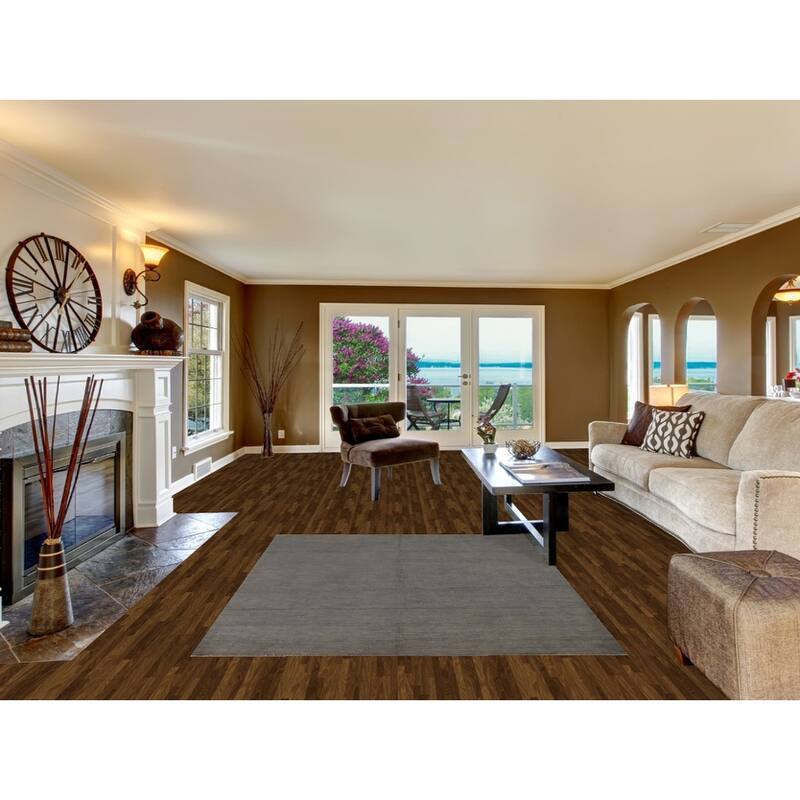 Gray Modern Gabbeh Oriental Rug Handmade Wool Carpet - 5'5"x 6'7"