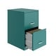 preview thumbnail 4 of 19, Space Solutions 18in. 2 Drawer Metal File Cabinet, Teal Green - Letter