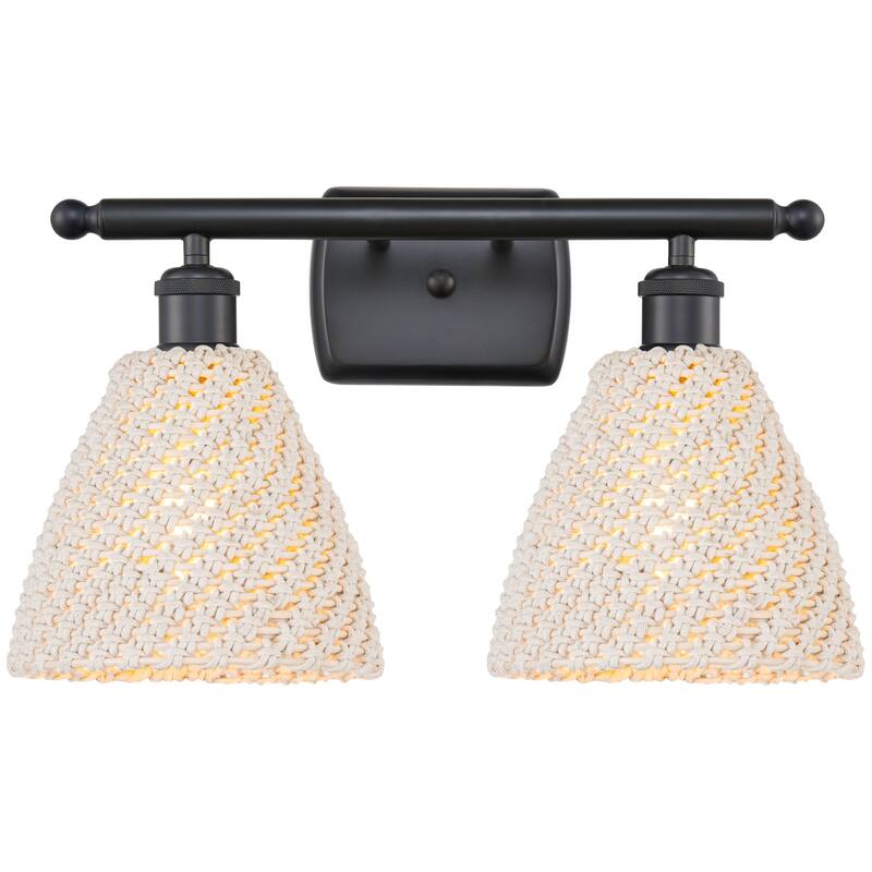 Innovations Lighting 516-2W-11-18 Bristol Natural Vanity Bristol - Matte Black / Natural