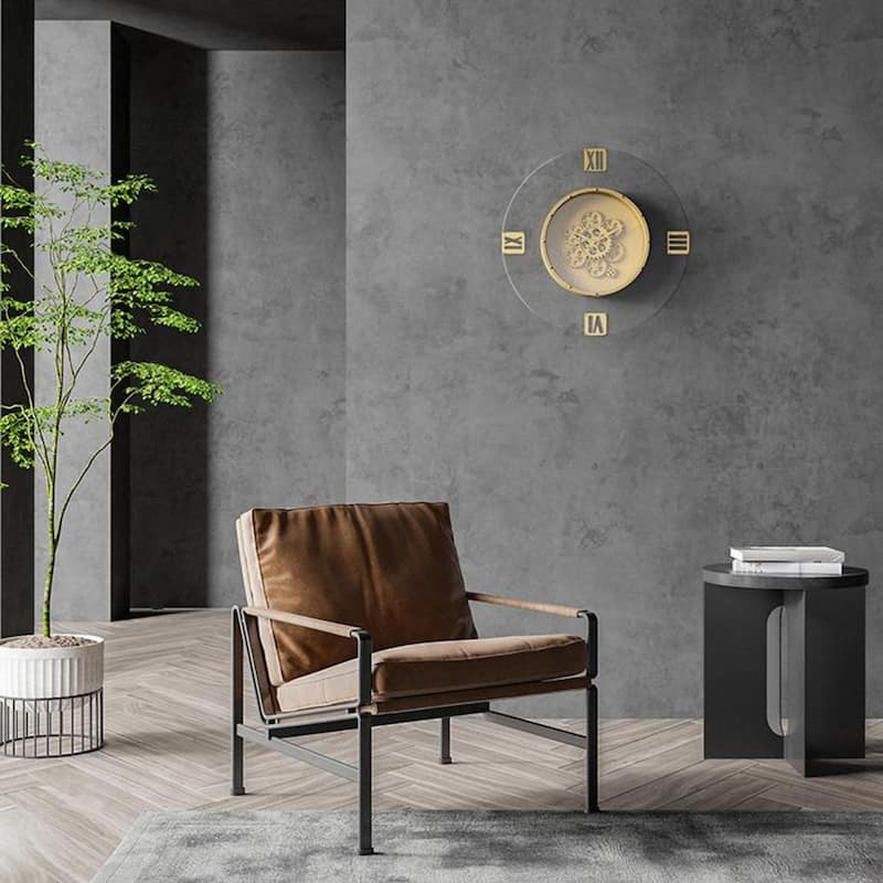 24" Round Wall Clock - Gold