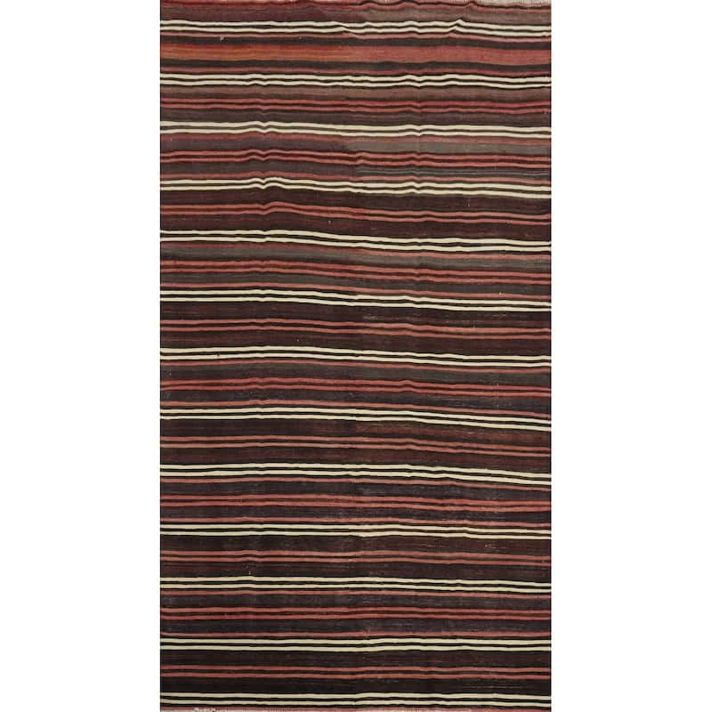 Hand Woven Oriental 100% Wool Carpet Southwestern Geometric Multi-Colored Kilim Area Rug - 9' 4'' X 5' 3''