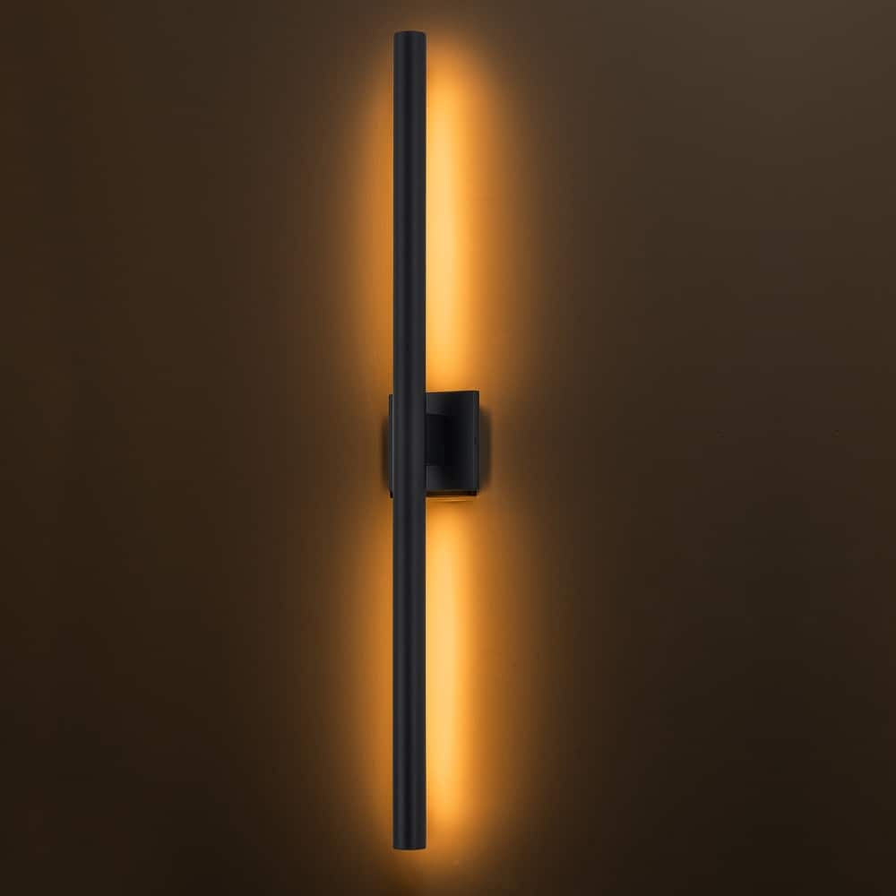 C Cattleya 2-Light Matte Black Dimmable Modern LED Outdoor Wall Sconce