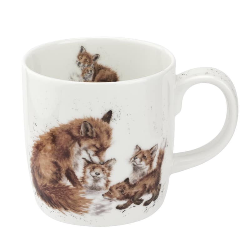Royal Worcester Wrendale Designs Mug Wildlife Animals - Bedtime Kisses (Foxes)