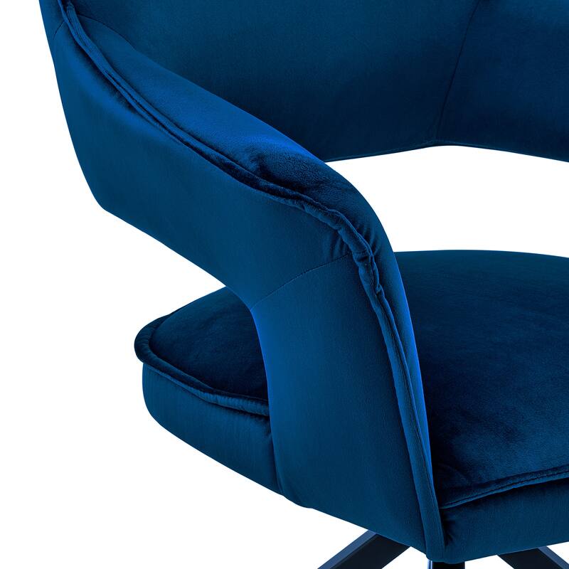 Hadley Velvet Upholstered Arm Chair Dining Chair with Metal Base