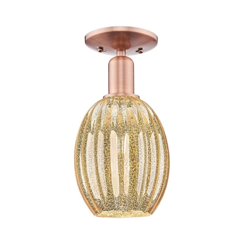 Innovations Lighting 716-1C-12-6 Preston Semi-Flush Preston 6" Wide - Antique Copper / Mercury