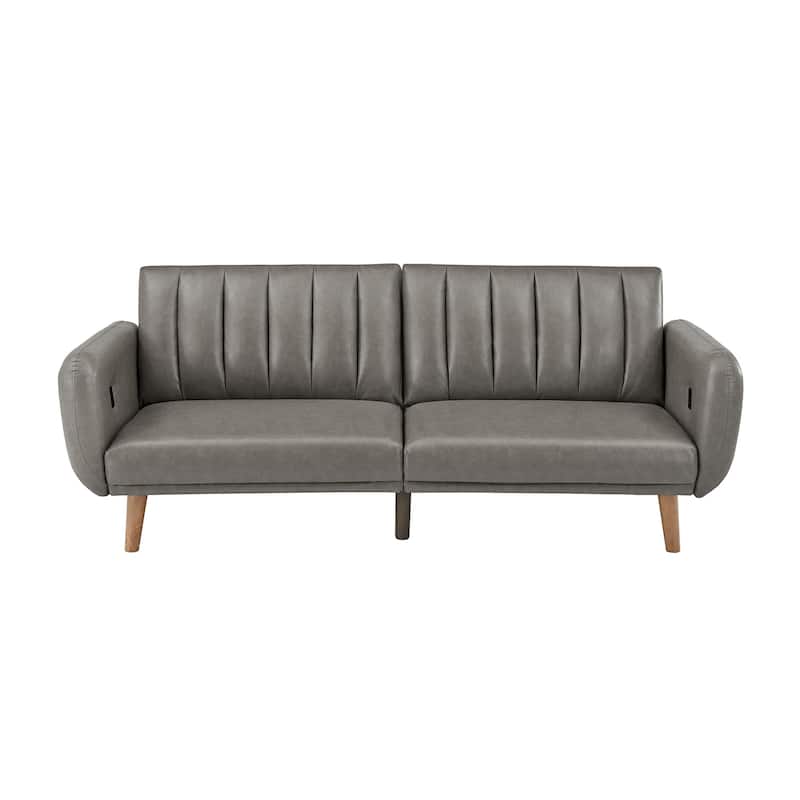 Sogndal Upholstered Convertible Split-Back Futon Sofa Bed with USB Charging Ports by iNSPIRE Q Modern