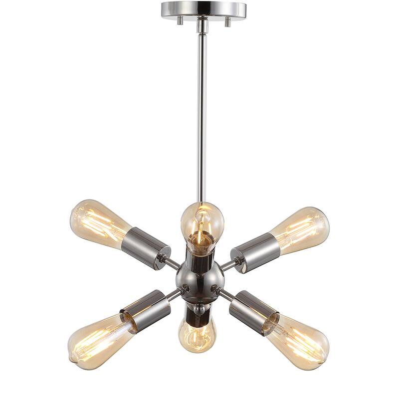 Bailey 17.5" Sputnik Metal LED Chandelier, Nickel by JONATHAN Y