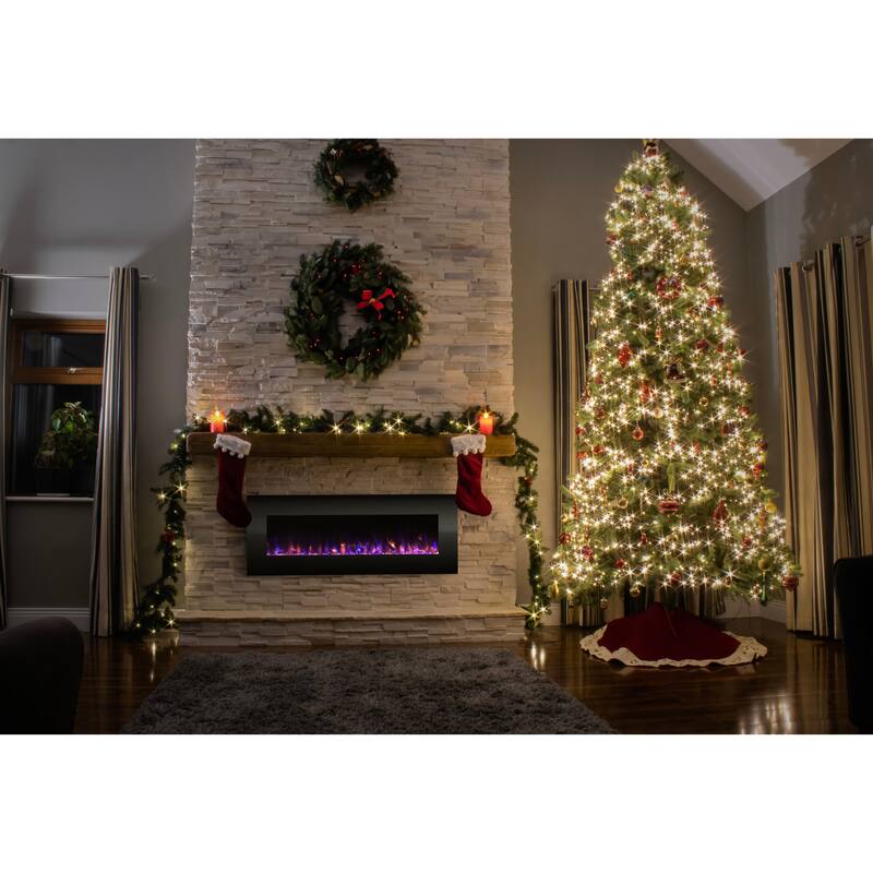 Northwest Wall-mounted LED Electric Fireplace w/ Remote