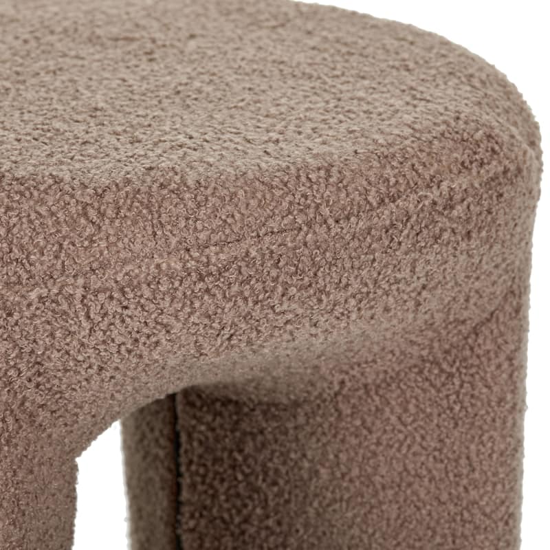 Plush Teddy Fabric Small Ottoman Foot Stool Vanity Stool for Bedroom