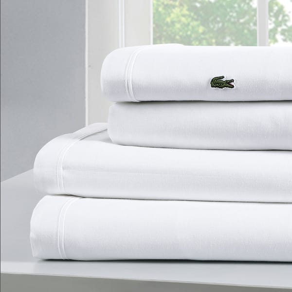slide 2 of 35, Lacoste Percale Cotton Solid Sheet Set