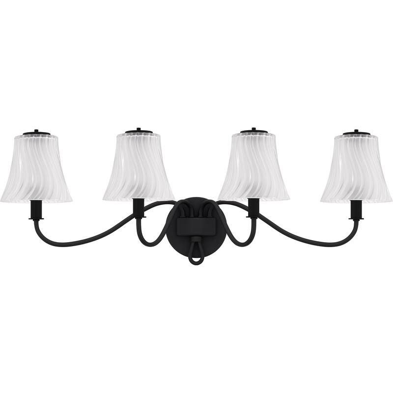 McKinney 4-Light Matte Black Bath Light