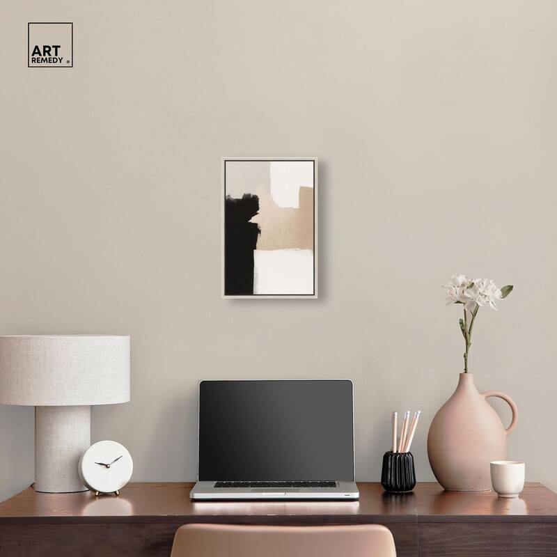 Beige and Black I Canvas by Art Remedy