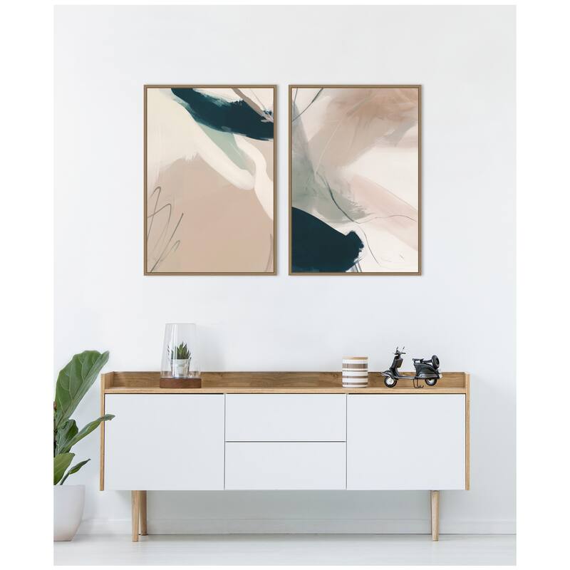 Kate and Laurel Marks No. 1 & No. 2 2 Piece Framed Canvas Wall Art Set by Amy Lighthall