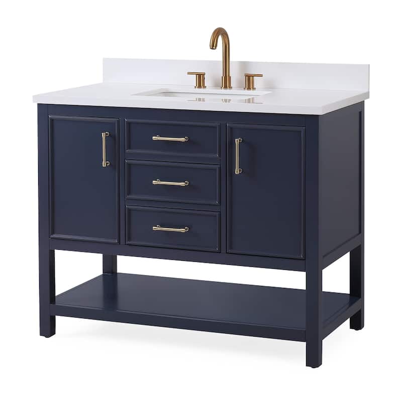 42" Tennant Brand Navy Blue Finish Single Sink Bathroom Vanity