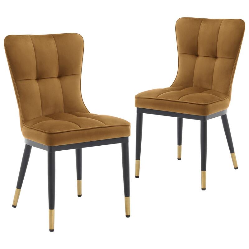 Modern Velvet Upholstered Dining Chairs, Set of 2/4 - 35.8"H x 18.9"W x 23.2"D