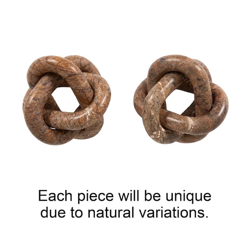 Decorative Interlocking Marble Chain with 3 Links - 6.0"L x 6.0"W x 6.0"H
