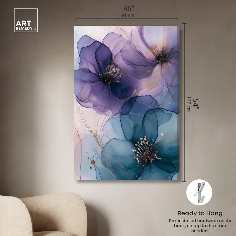 Gilded Cyanescence II Canvas by Art Remedy, Gallery Wrapped