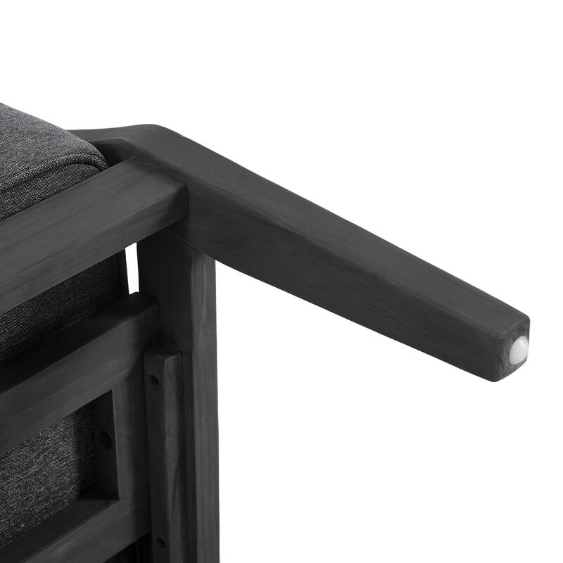 3-Piece Teak Wood Outdoor Armchair Set with Side Table, Cushions, Patio Seating Sets