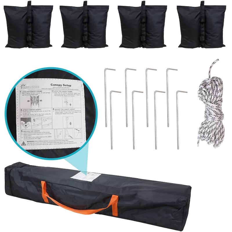 Sunnydaze Standard Pop-Up Canopy with Carry Bag and Sandbags