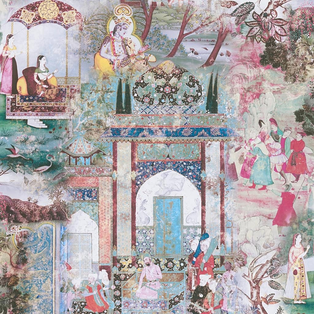 AS Creation Fenmore Light Blue Indian Safari Wallpaper