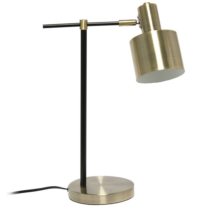 21 in. Antique Brass Finish Table Lamp with Brass Shade, Sturdy Table Lamp for Living Rooms and Bedrooms