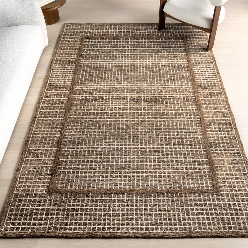 Nuloom Emaline Geometric Wool Area Rug - 3' x 5' - Brown