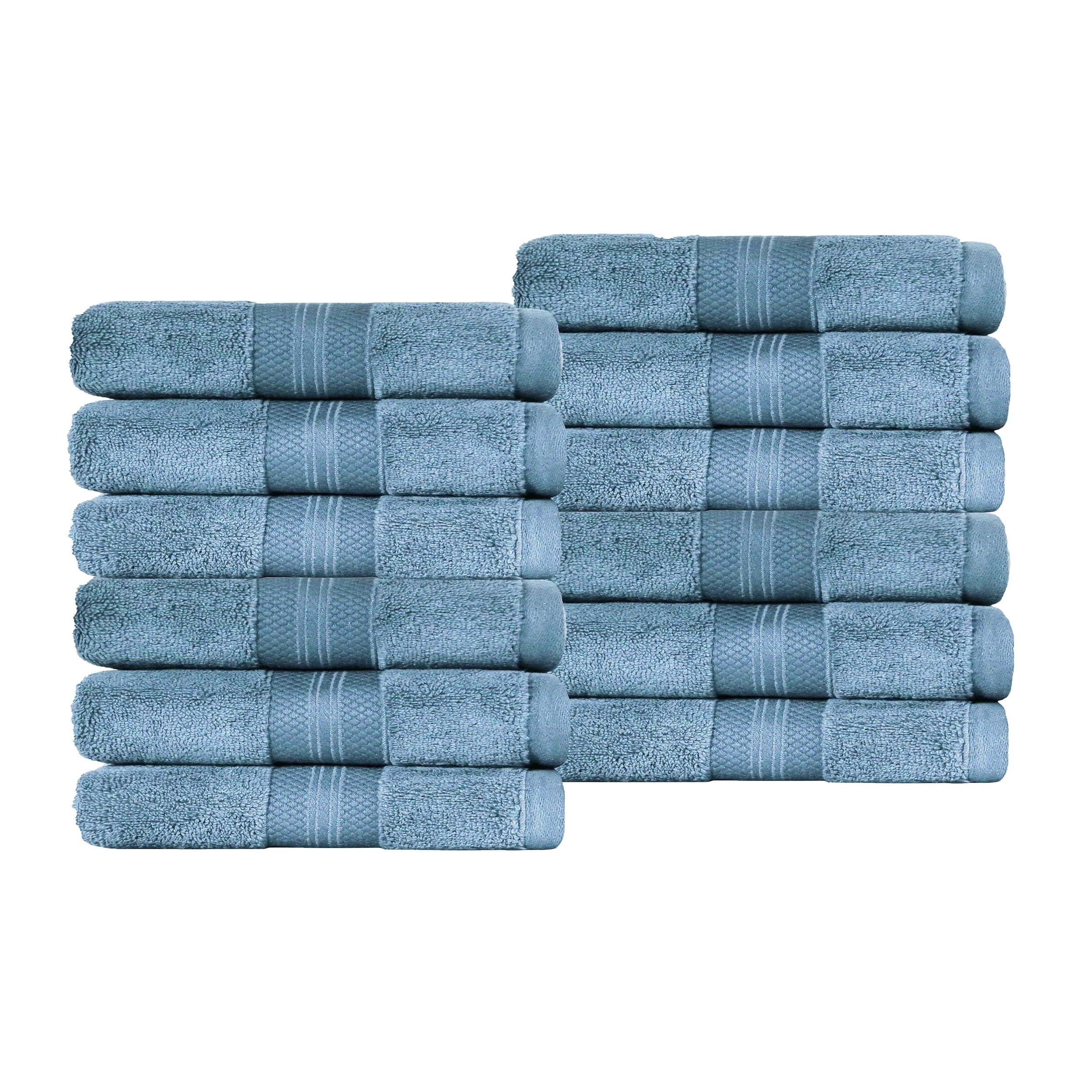Blue Nile Mills Aria Turkish Cotton Heavyweight Face Towel Set of 12