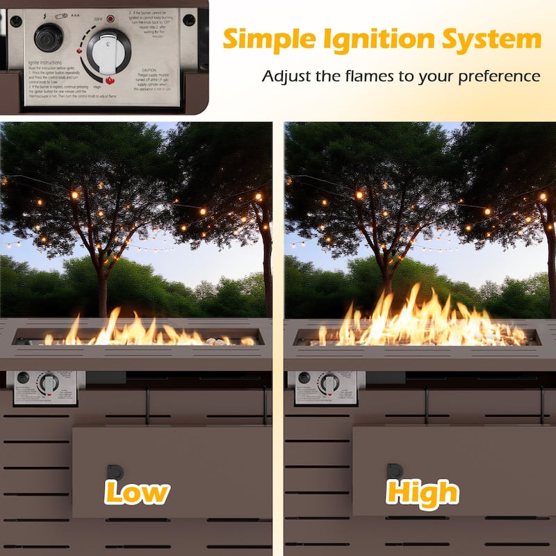 Costway 40-Inch Outdoor Propane Fire Pit with Lava Rocks Removable Lid - See Details