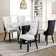 preview thumbnail 99 of 99, High-end Tufted Velvet Upholstered Nailhead Dining Chair Set of 6 Set of 4 - White Black