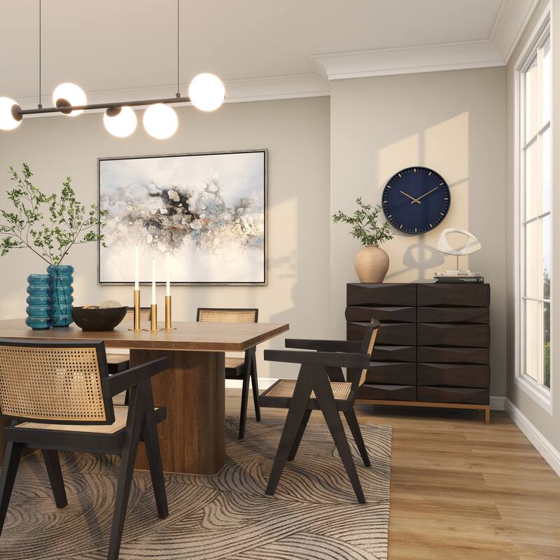 Dark Blue Glass Contemporary Wall Clock 20 x 20 x 3 - 20 x 3 x 20