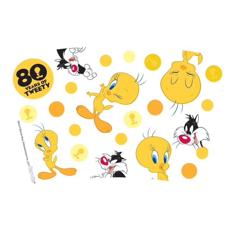 Tervis Warner Brothers Tweety 80th Anniversary Made in USA Double Walled Insulated Travel Tumbler, Classic - 16oz