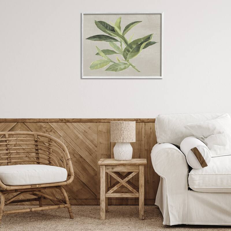 Stupell Green Tea Plant Leaf Framed Giclee Art Design By Lanie Loreth