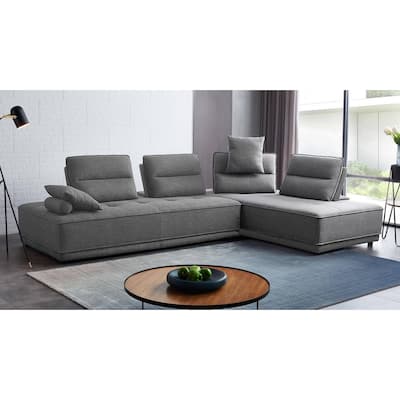 Divani Casa Glendale Modern Grey Fabric Sectional Sofa