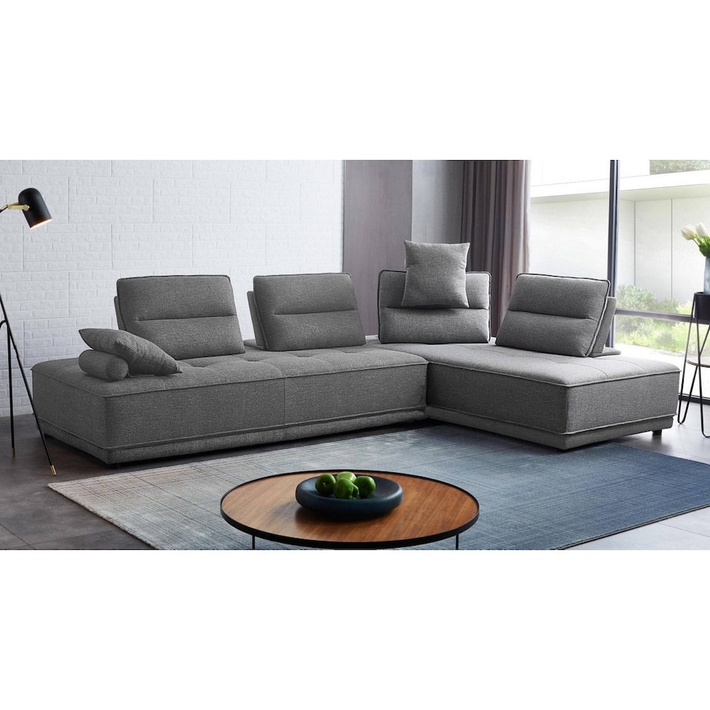 Divani Casa Glendale Modern Grey Fabric Sectional Sofa
