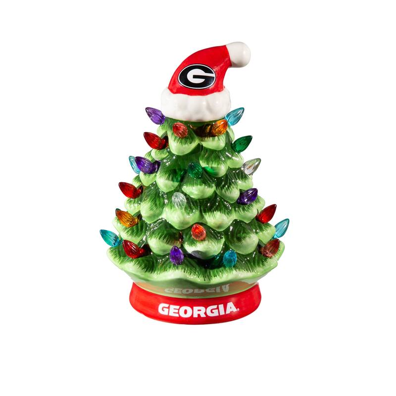 8" LED Ceramic Tabletop Christmas Tree, University of Georgia