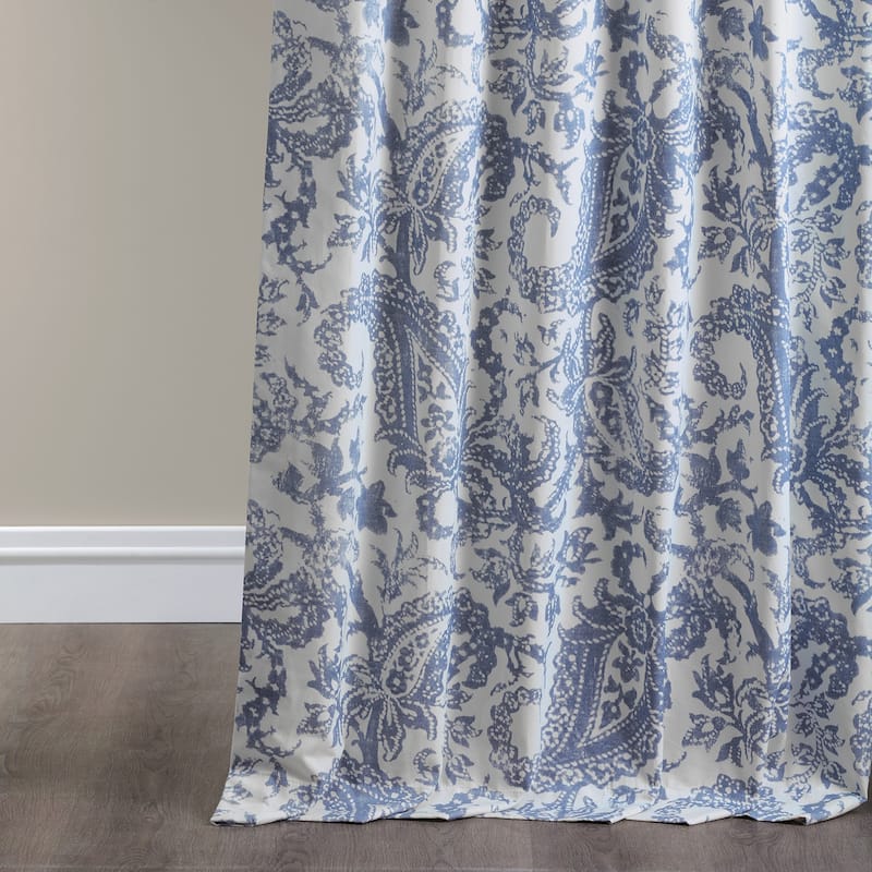 Exclusive Fabrics Edina Washed Classic Paisley Printed Cotton Curtain Panel