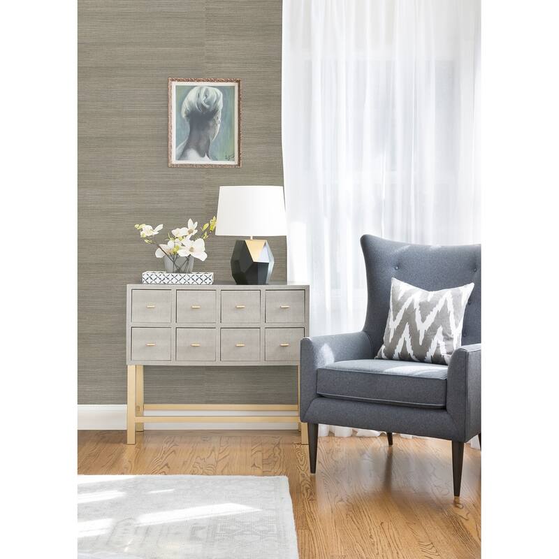 A-Street Prints Caihon Silver Sisal Grasscloth Wallpaper
