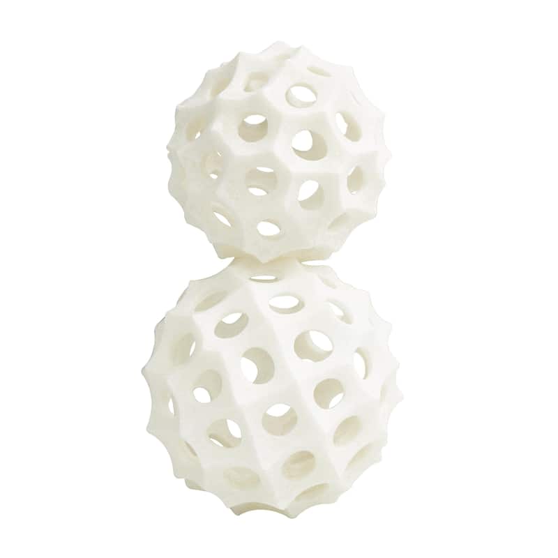 Polystone Abstract Decorative Orbs & Vase Filler - Set of 2 Cream - Roche River Decor