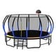preview thumbnail 1 of 11, 16ft Blue Round Outdoor Trampoline with Enclosure Net Kids - 192" x 192"