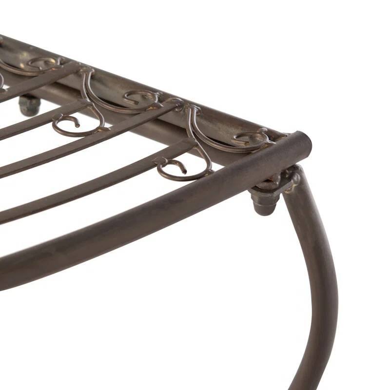 Rustic Bronze Brown Wrought Iron Half-Circle Tree Bench for 2 - 23.5” D x 50'' W X 30.8'' H