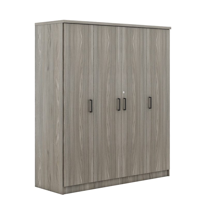 4-Door Wardrobe with 1 Drawer - N/A