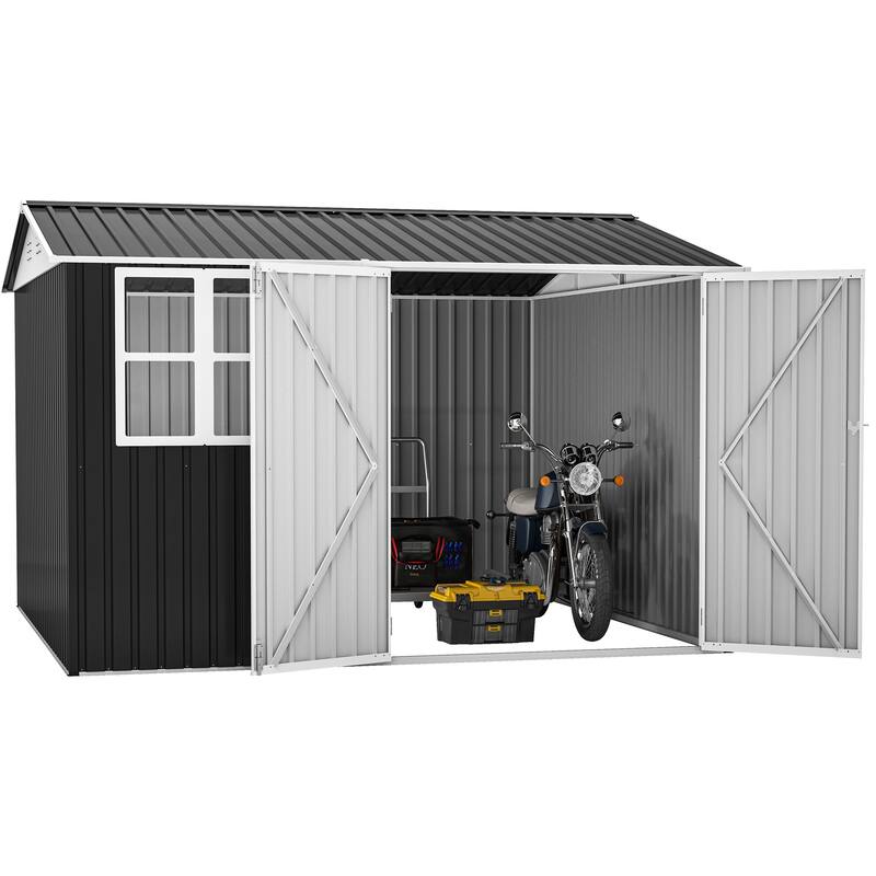 8 ft W x10/12ft D Large Tool Storage Shed with Window