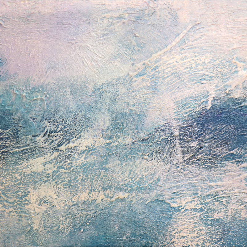 Pasargad Home Cerulean — Hand-Painted Blue Abstract Oil Painting on Canvas