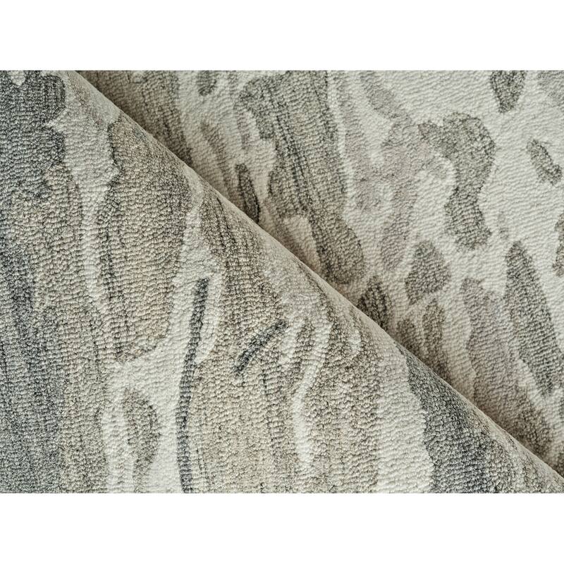 Cortero Handmade Hand Tufted New Zealand Wool Gray/Ivory Area Rug.