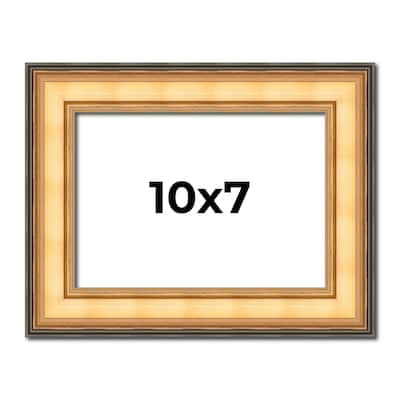 10x7 Frame Gold Plein Aire Solid Wood Picture Frame Width 2 Inches |
