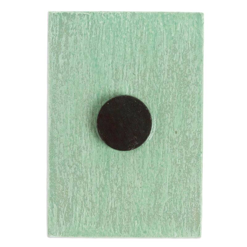 Novica Handmade Festive Barrel Decoupage Wood Magnet